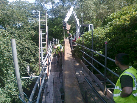 Constructing a new footbridge at Hawkstone Park, Shropshire